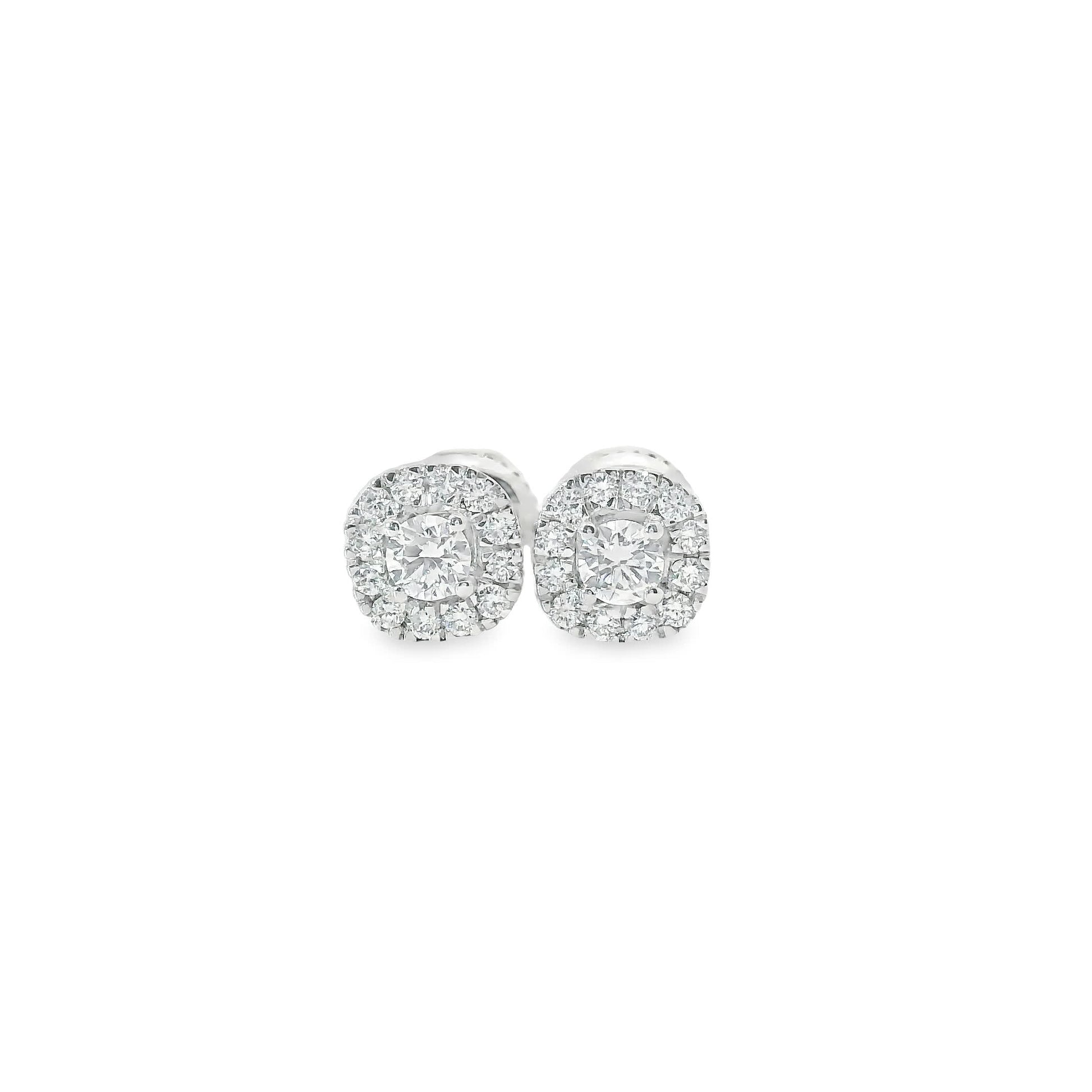 14K Gold Round-cut Diamonds  Stud Earrings 0.50 Carat