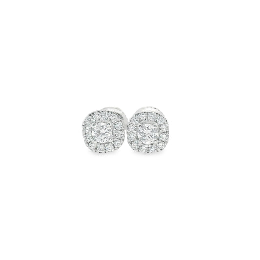 14K Gold Round-cut Diamonds  Stud Earrings 0.50 Carat