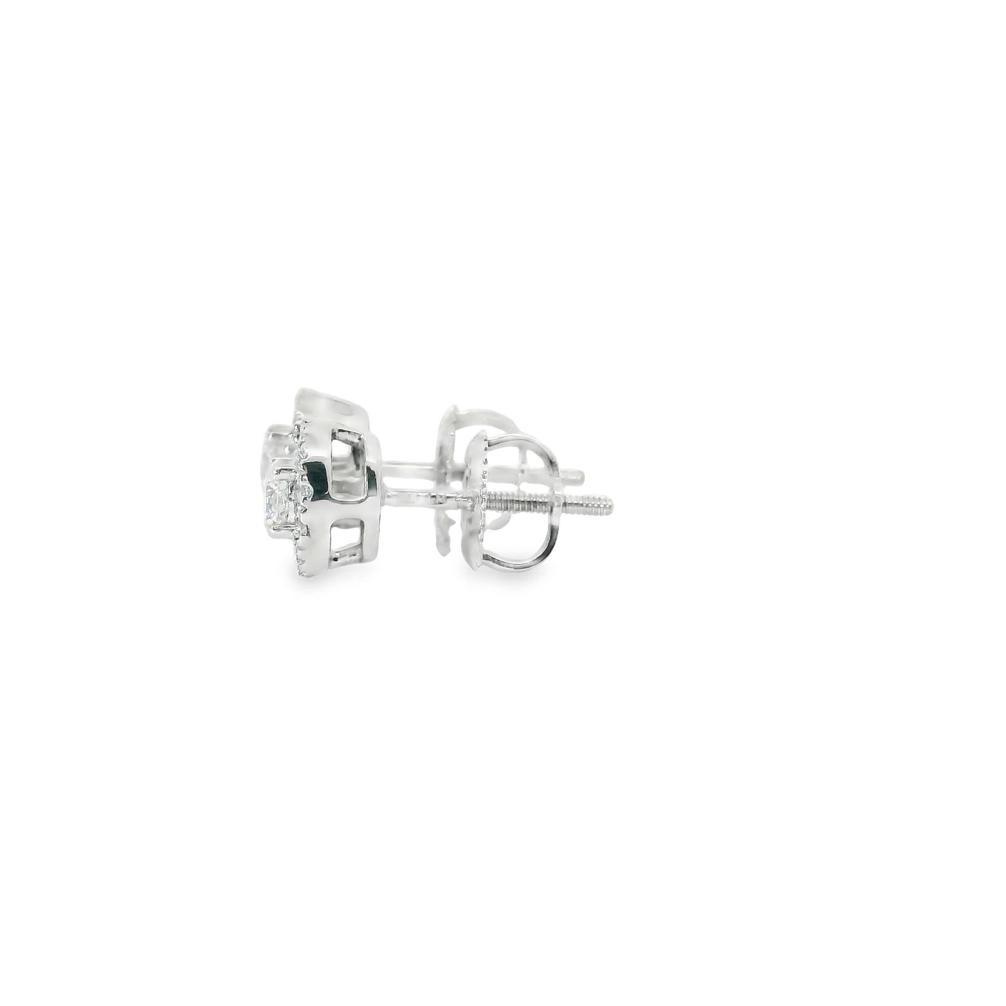 14K Gold Round-cut Diamonds  Stud Earrings 0.50 Carat