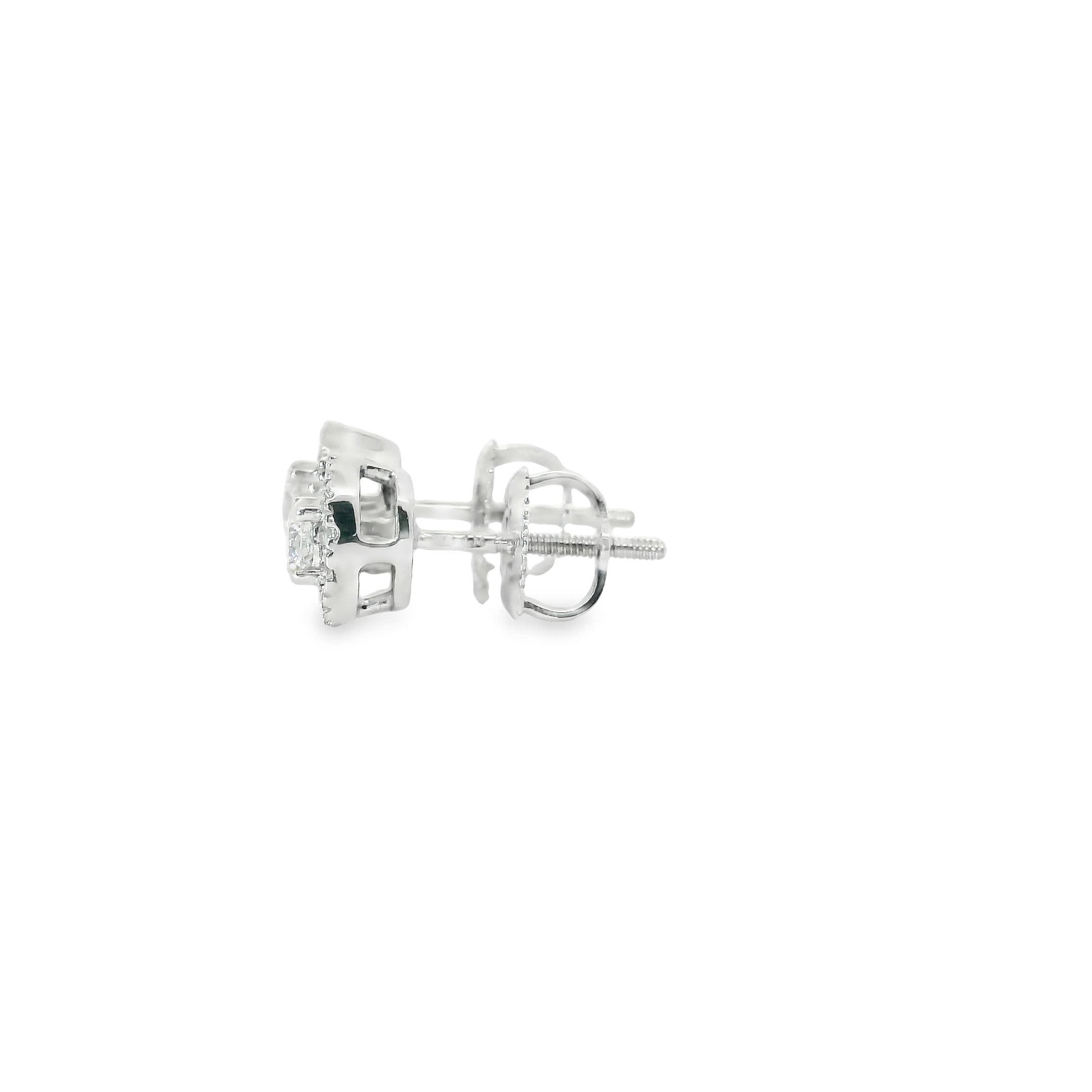 14K Gold Round-cut Diamonds  Stud Earrings 0.50 Carat