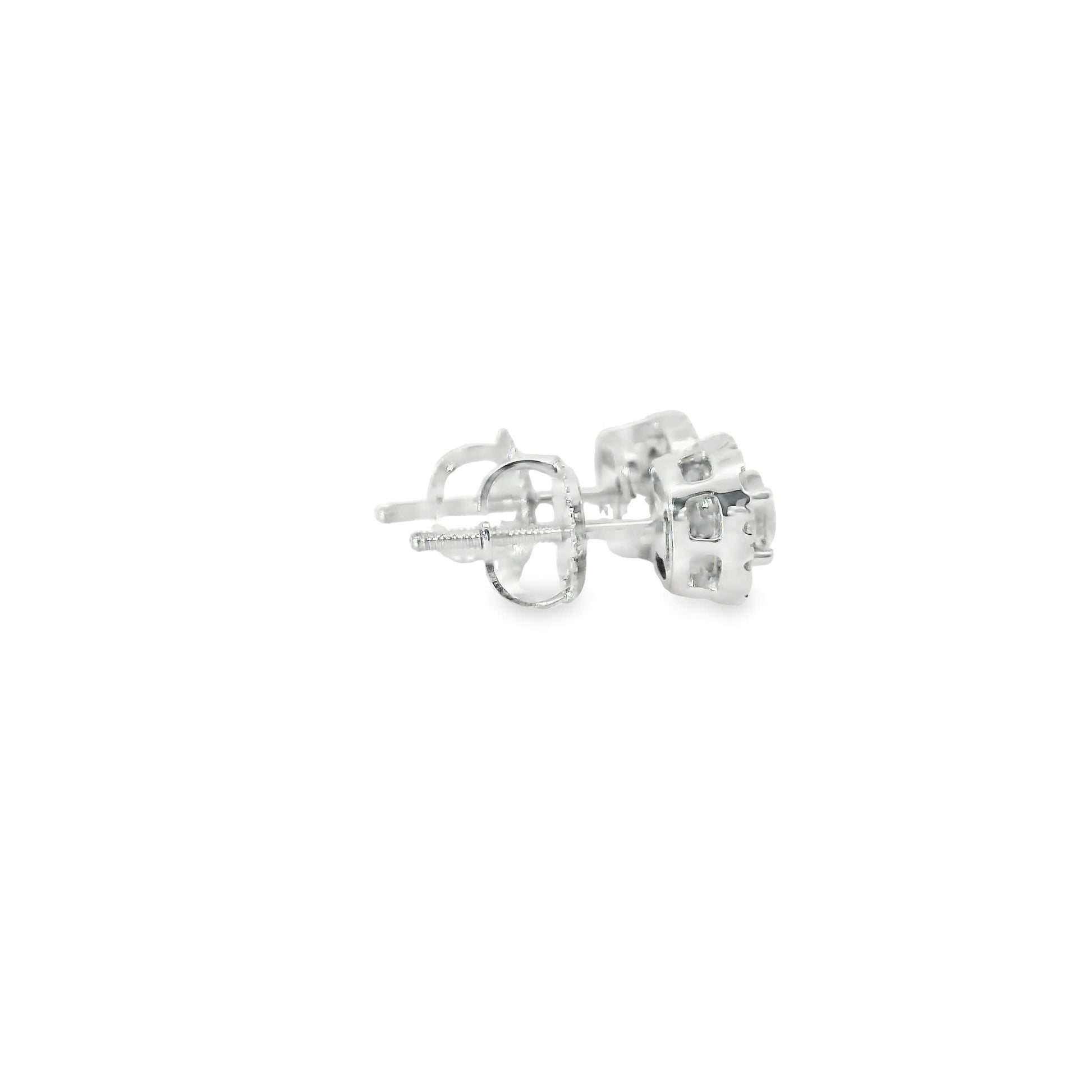 14K Gold Round-cut Diamonds  Stud Earrings 0.50 Carat