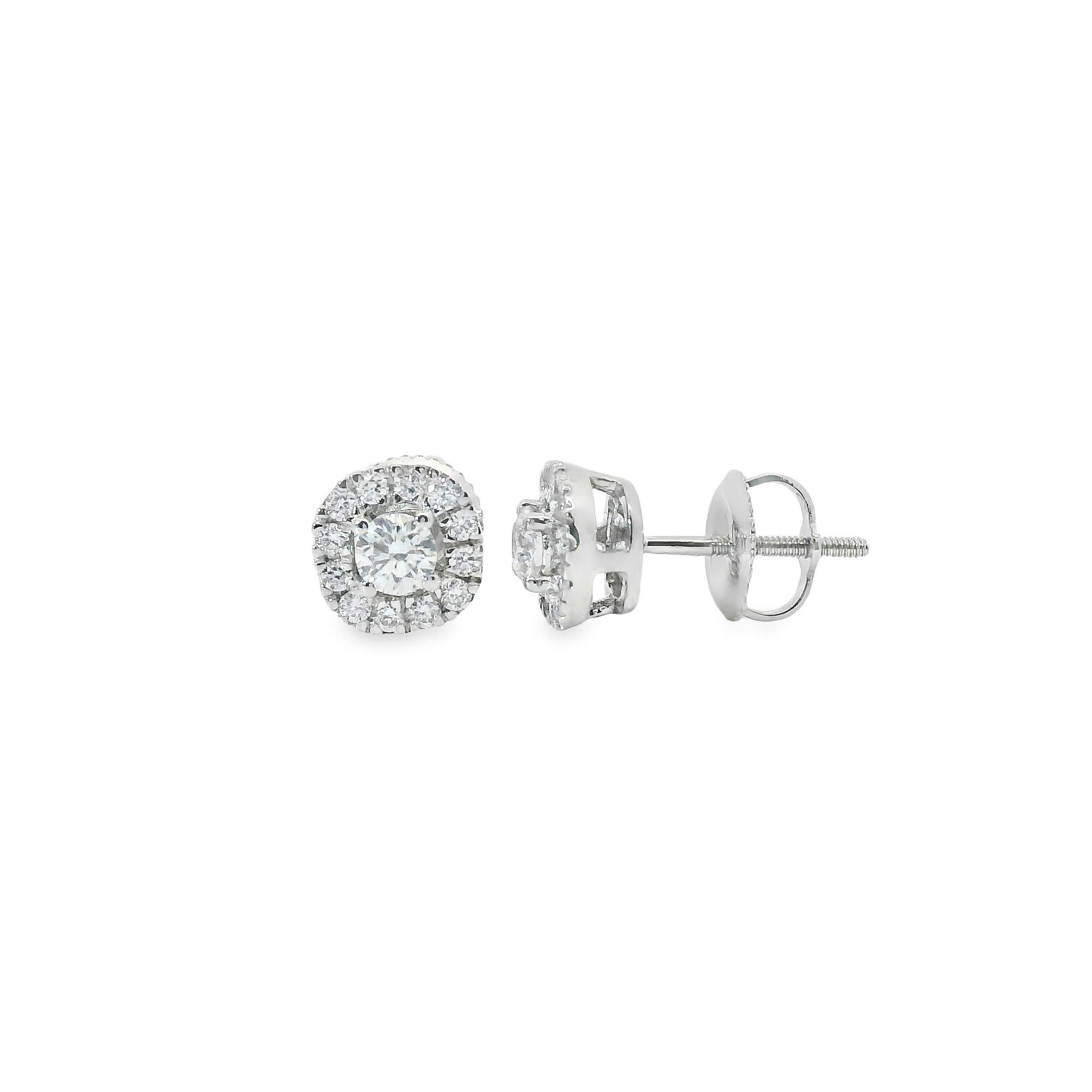 14K Gold Round-cut Diamonds  Stud Earrings 0.50 Carat