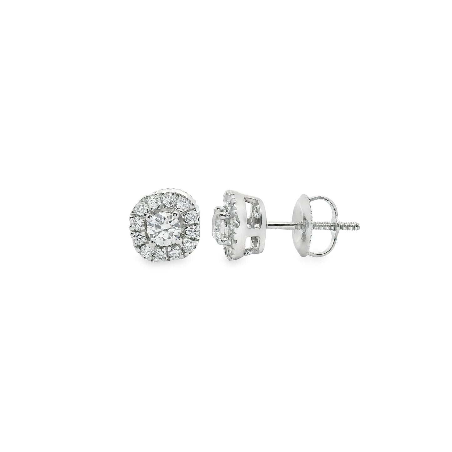 14K Gold Round-cut Diamonds  Stud Earrings 0.50 Carat