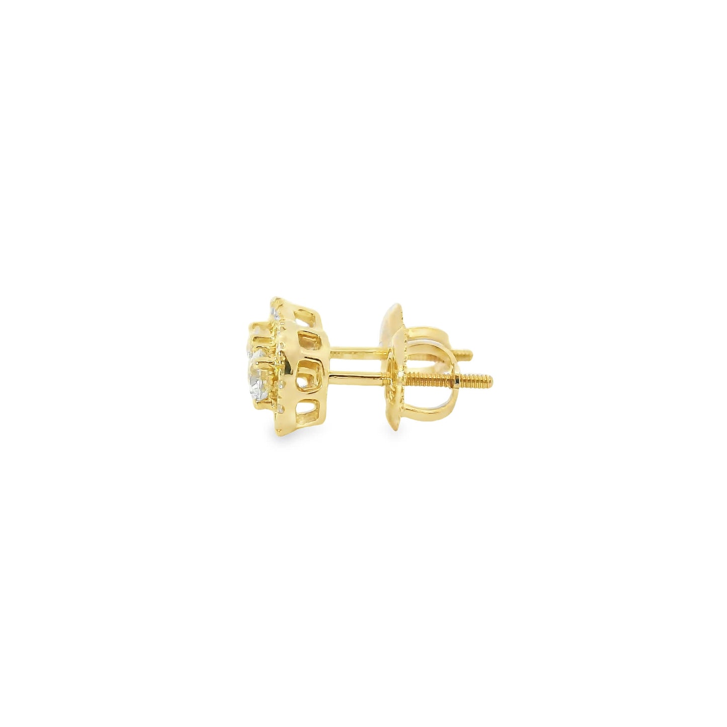 14K Gold Round-cut Diamonds  Stud Earrings 0.50 Carat