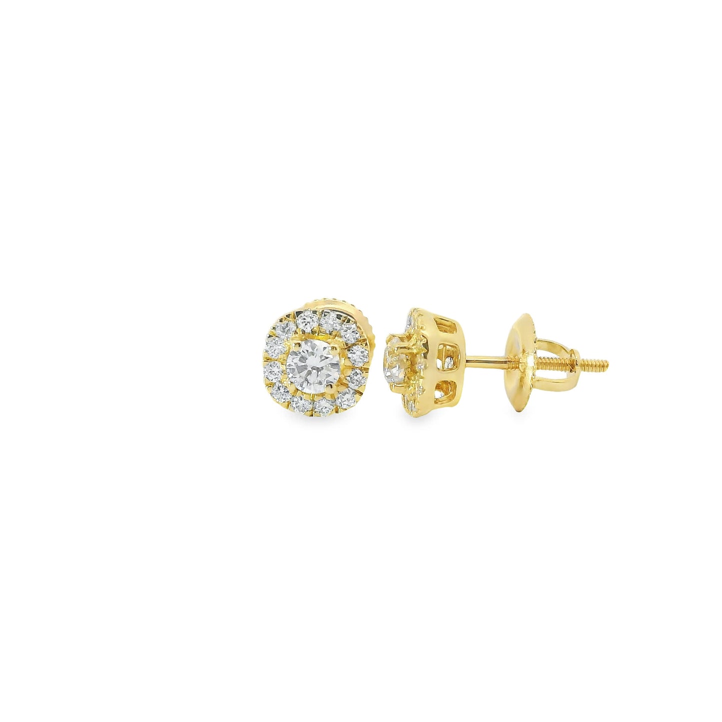 14K Gold Round-cut Diamonds  Stud Earrings 0.50 Carat