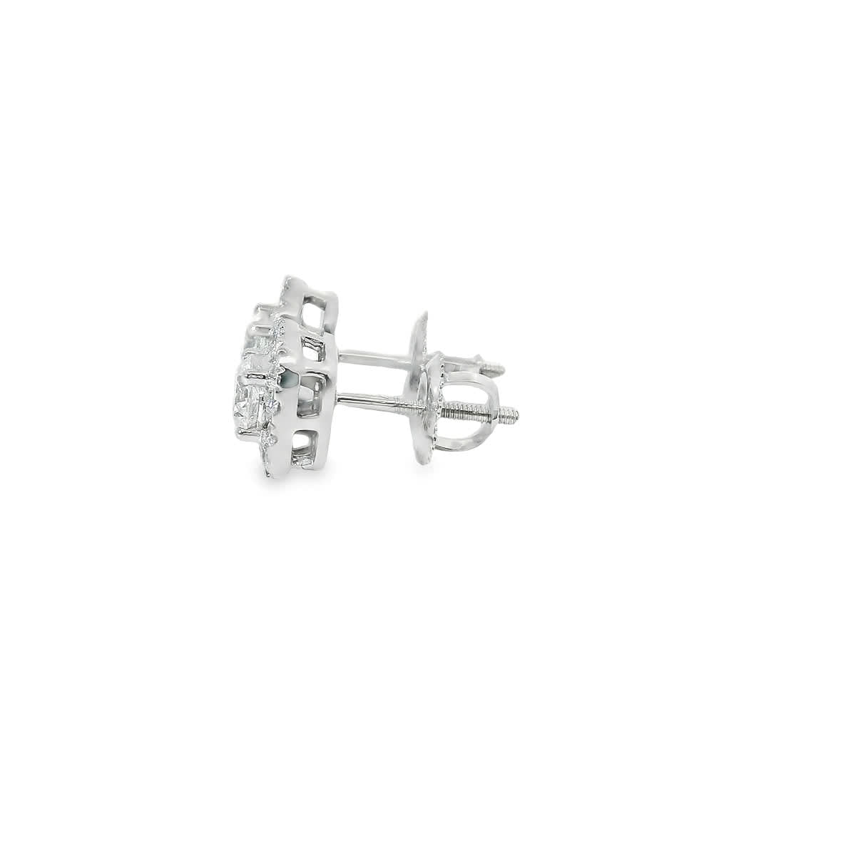 14K Gold Round-cut Diamonds Earrings 1.00 Carat