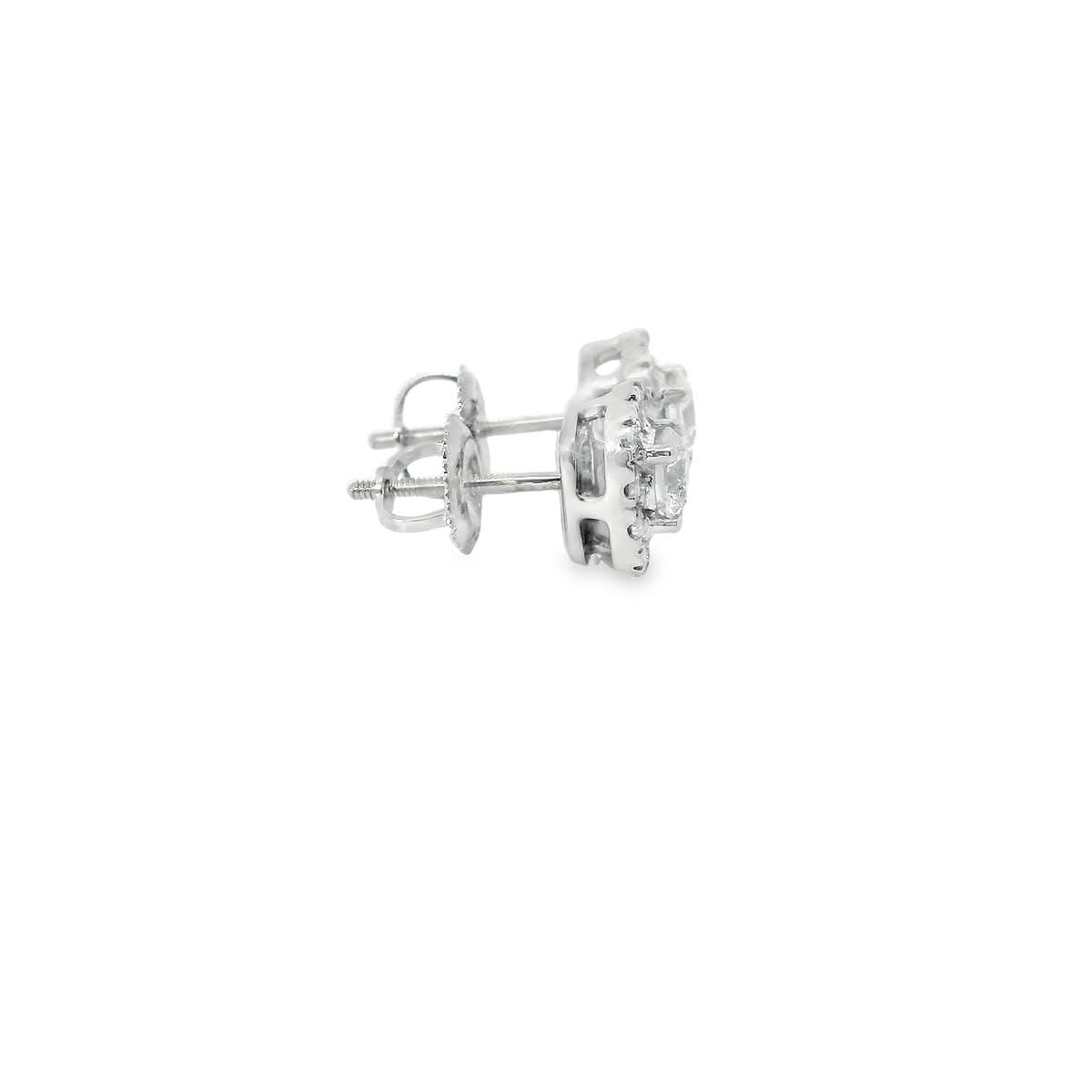 14K Gold Round-cut Diamonds Earrings 1.00 Carat