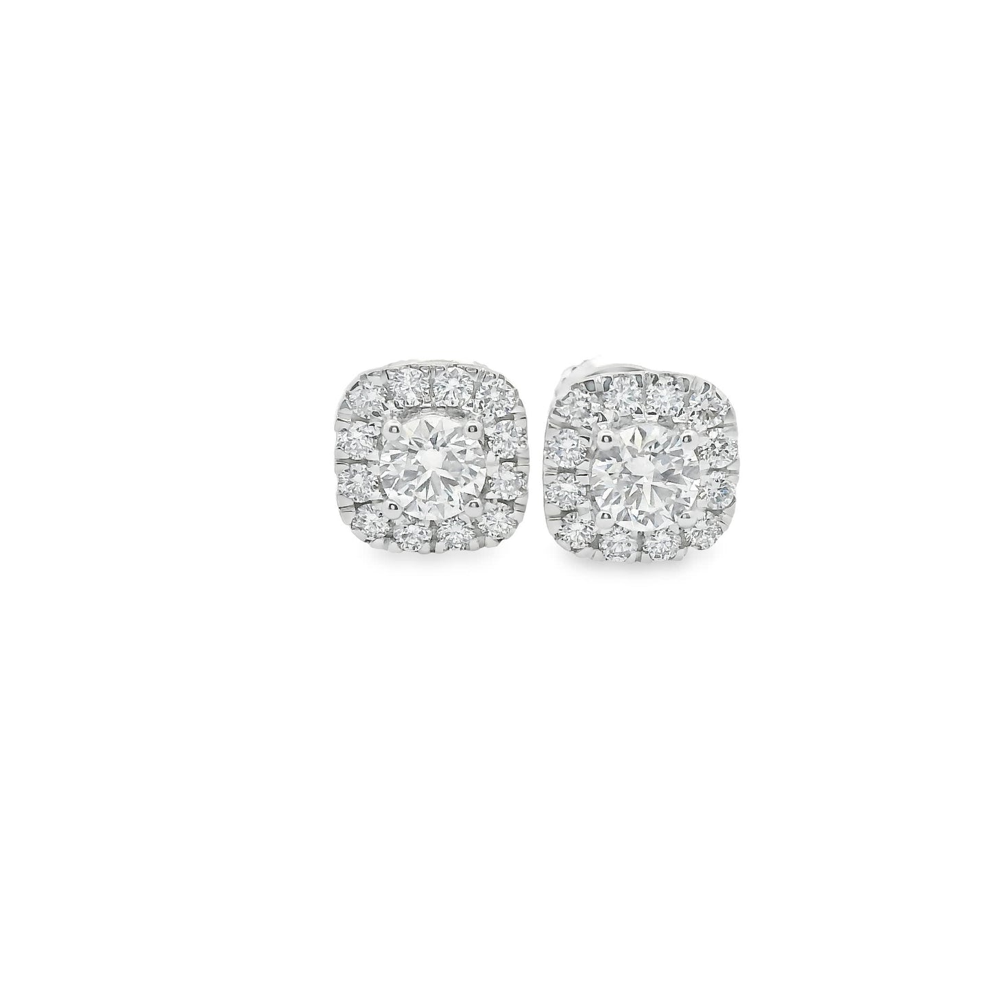 14K Gold Round-cut Diamonds Earrings 1.00 Carat
