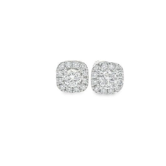 14K Gold Round-cut Diamonds Earrings 1.00 Carat