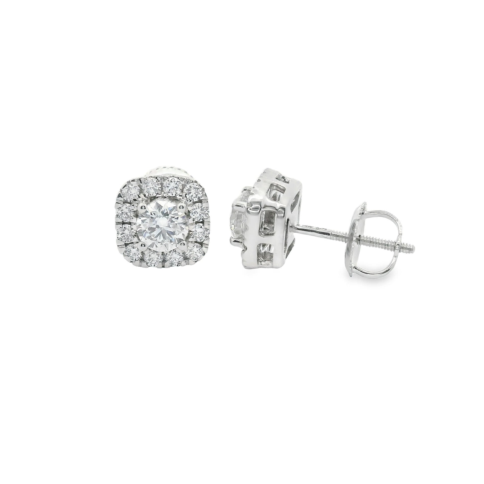 14K Gold Round-cut Diamonds Earrings 1.00 Carat