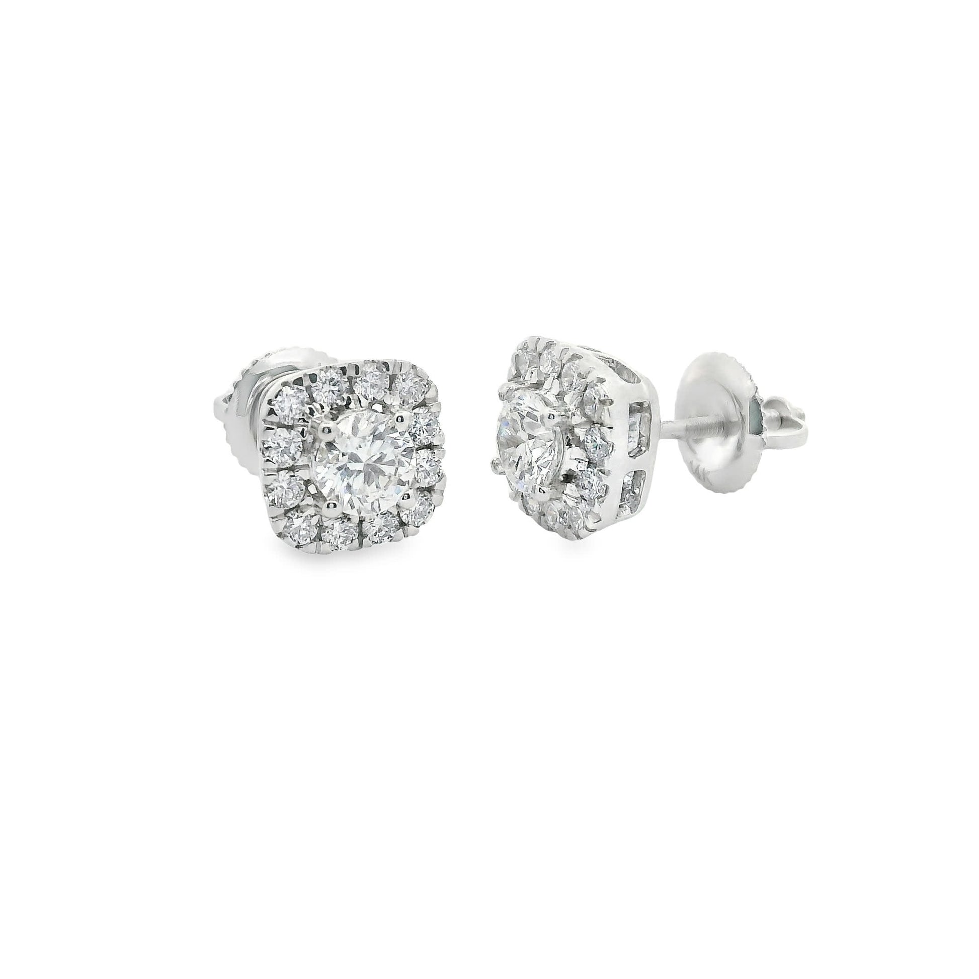 14K Gold Round-cut Diamonds Earrings 1.00 Carat