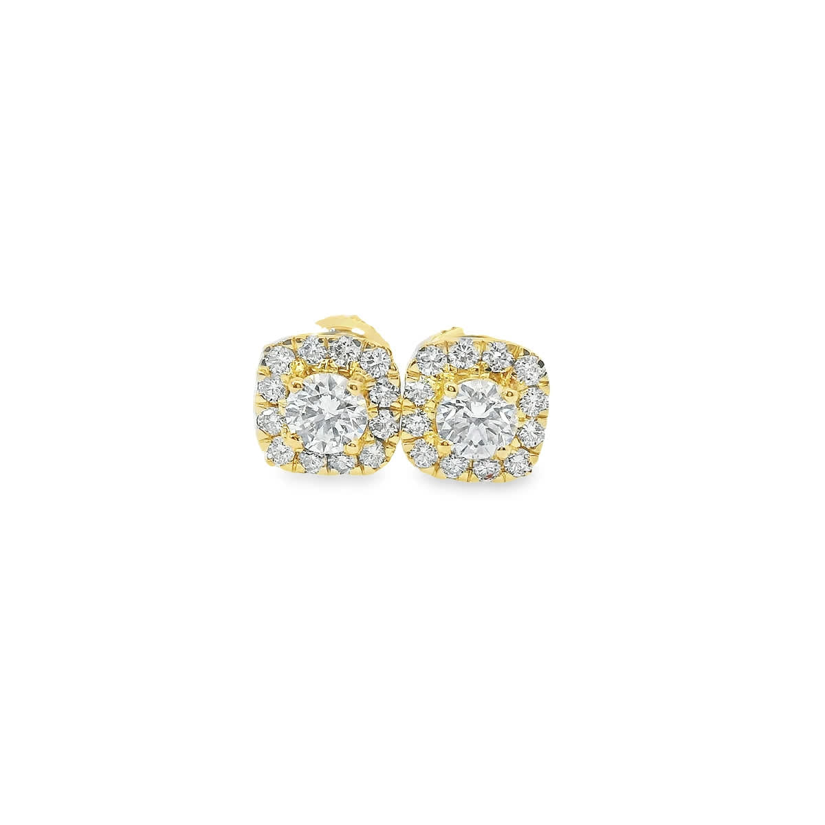 14K Gold Round-cut Diamonds Earrings 1.00 Carat