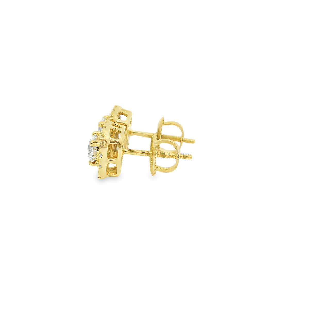 14K Gold Round-cut Diamonds Earrings 1.00 Carat