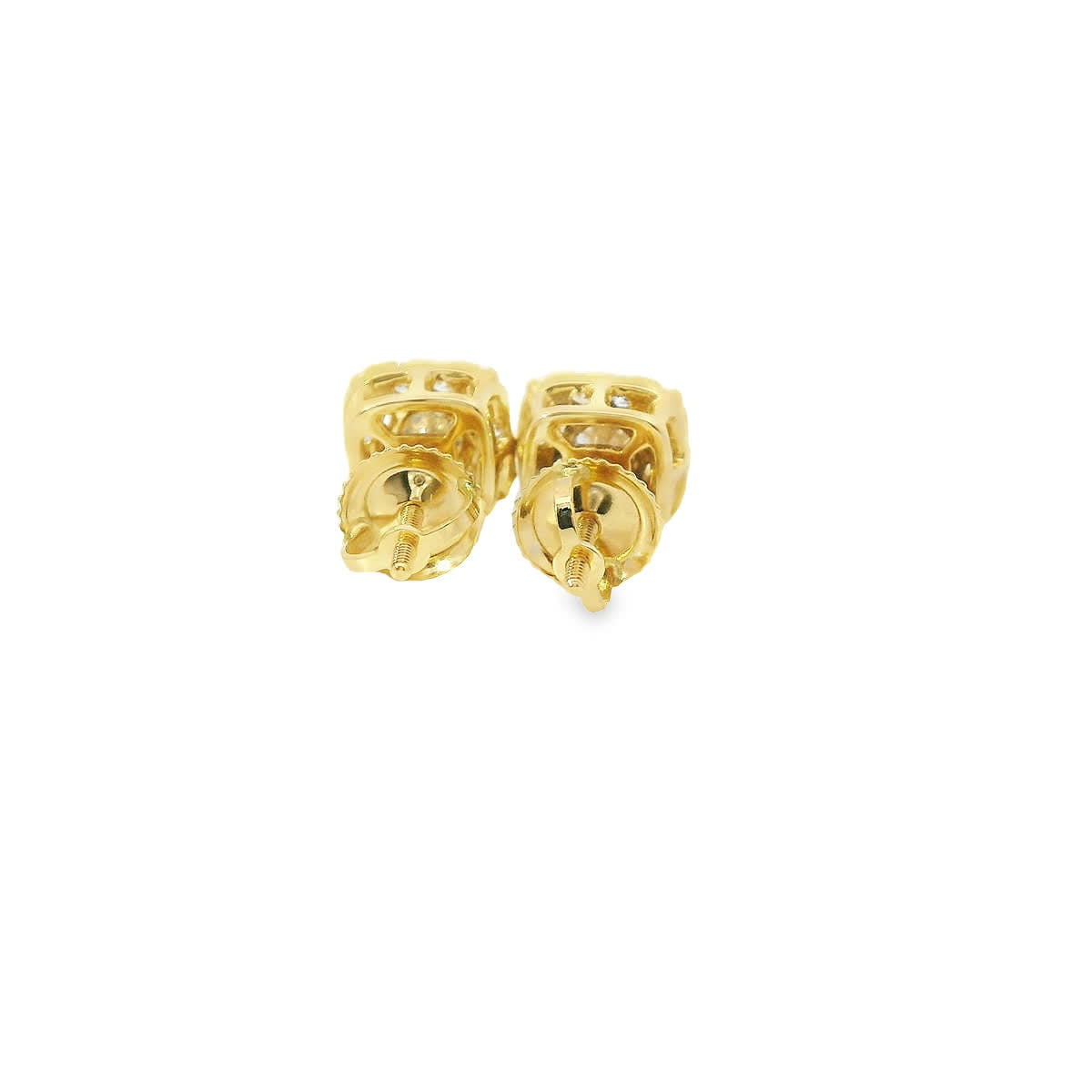 14K Gold Round-cut Diamonds Earrings 1.00 Carat