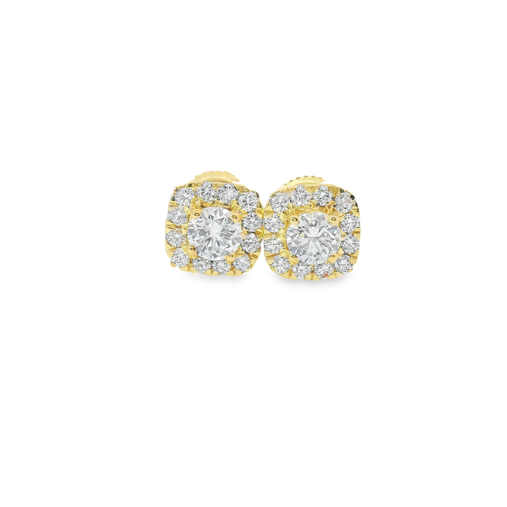 14K Gold Round-cut Diamonds Earrings 1.00 Carat