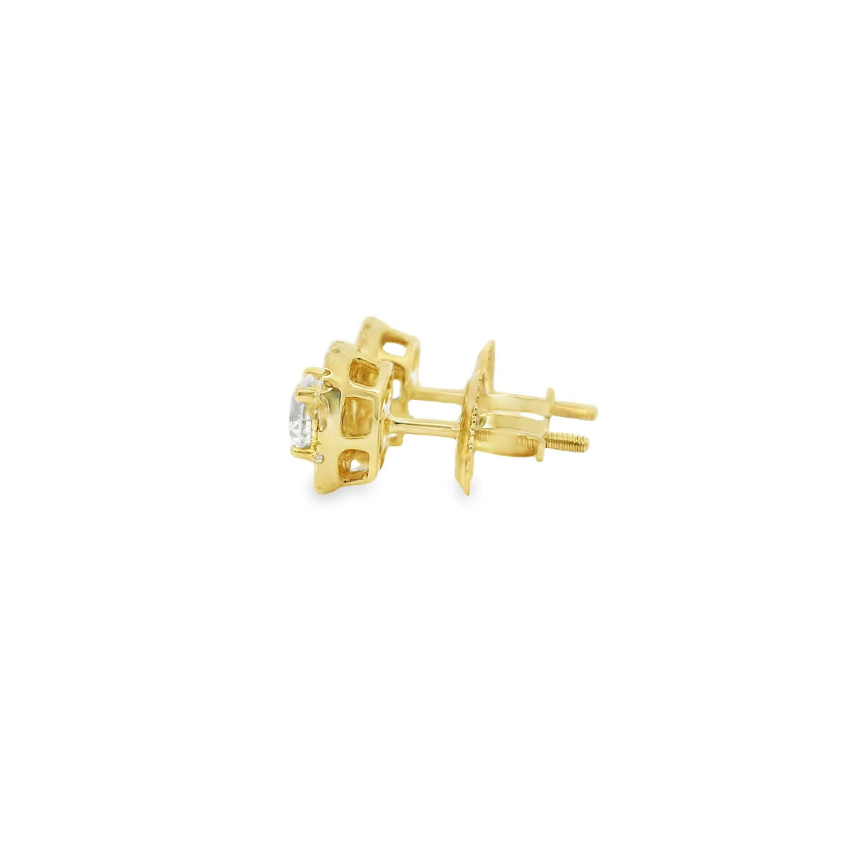14K Gold Round-cut Diamonds Stud Earrings 0.75 Carat