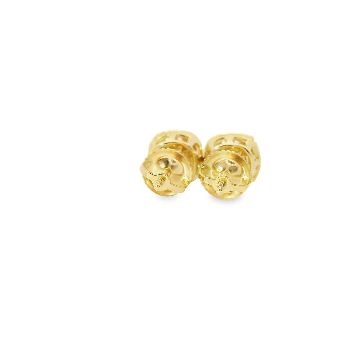 14K Gold Round-cut Diamonds Stud Earrings 0.75 Carat