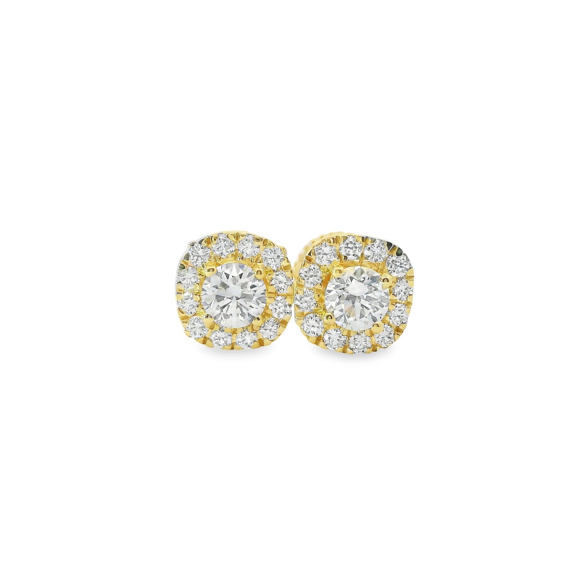 14K Gold Round-cut Diamonds Stud Earrings 0.75 Carat