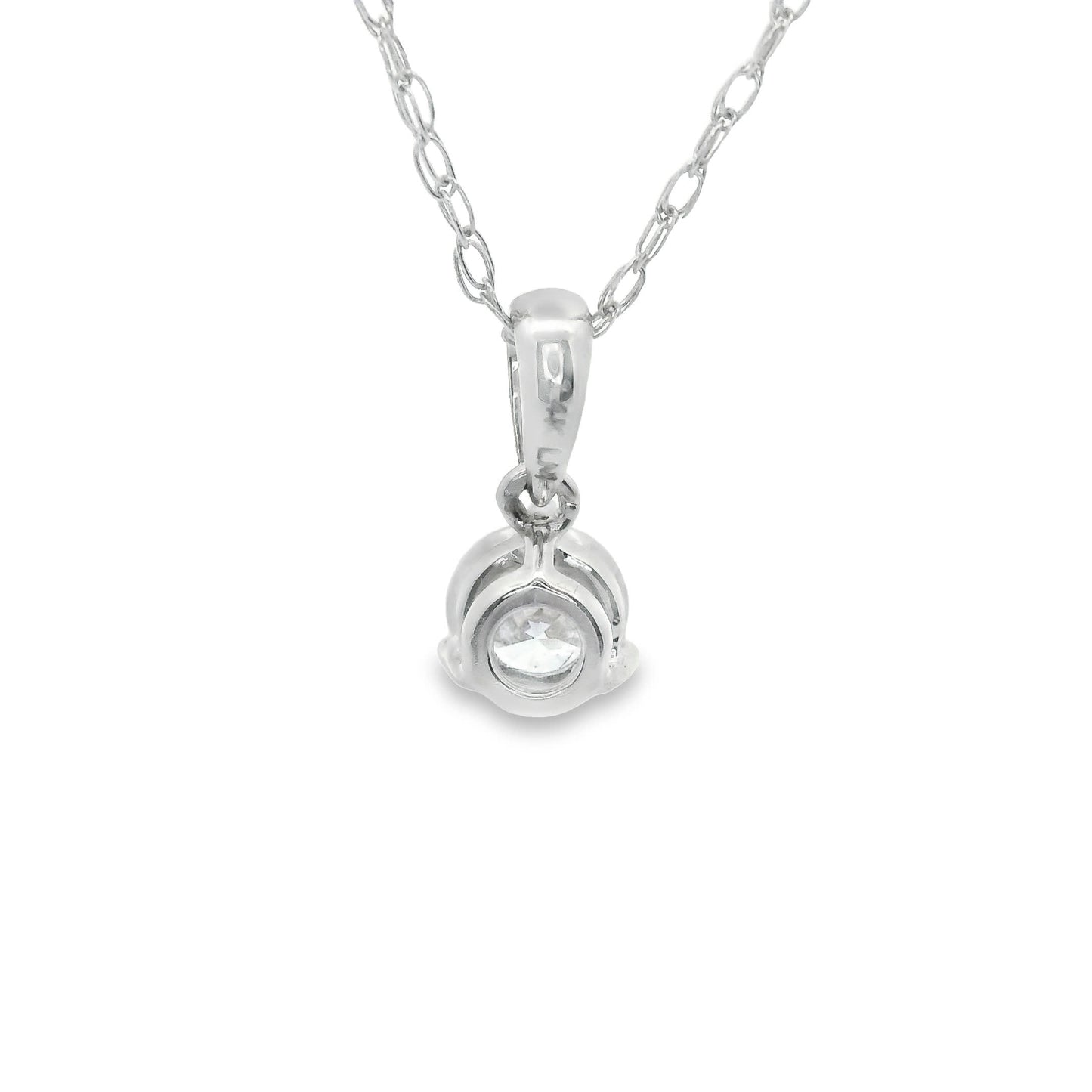 Lab Grown 14k Gold Round-Cut Diamond Pendant 0.25 Carat