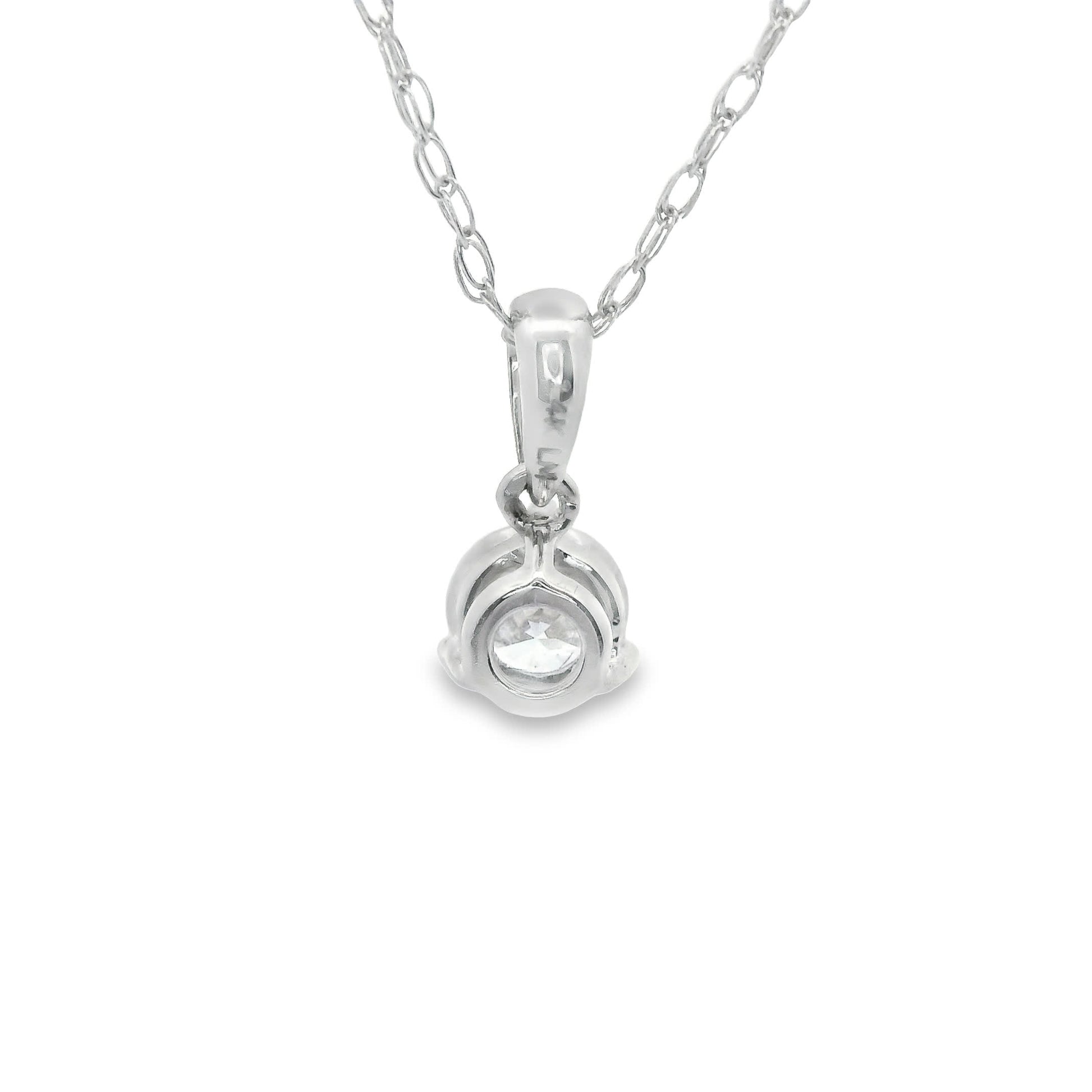 Lab Grown 14k Gold Round-Cut Diamond Pendant 0.25 Carat
