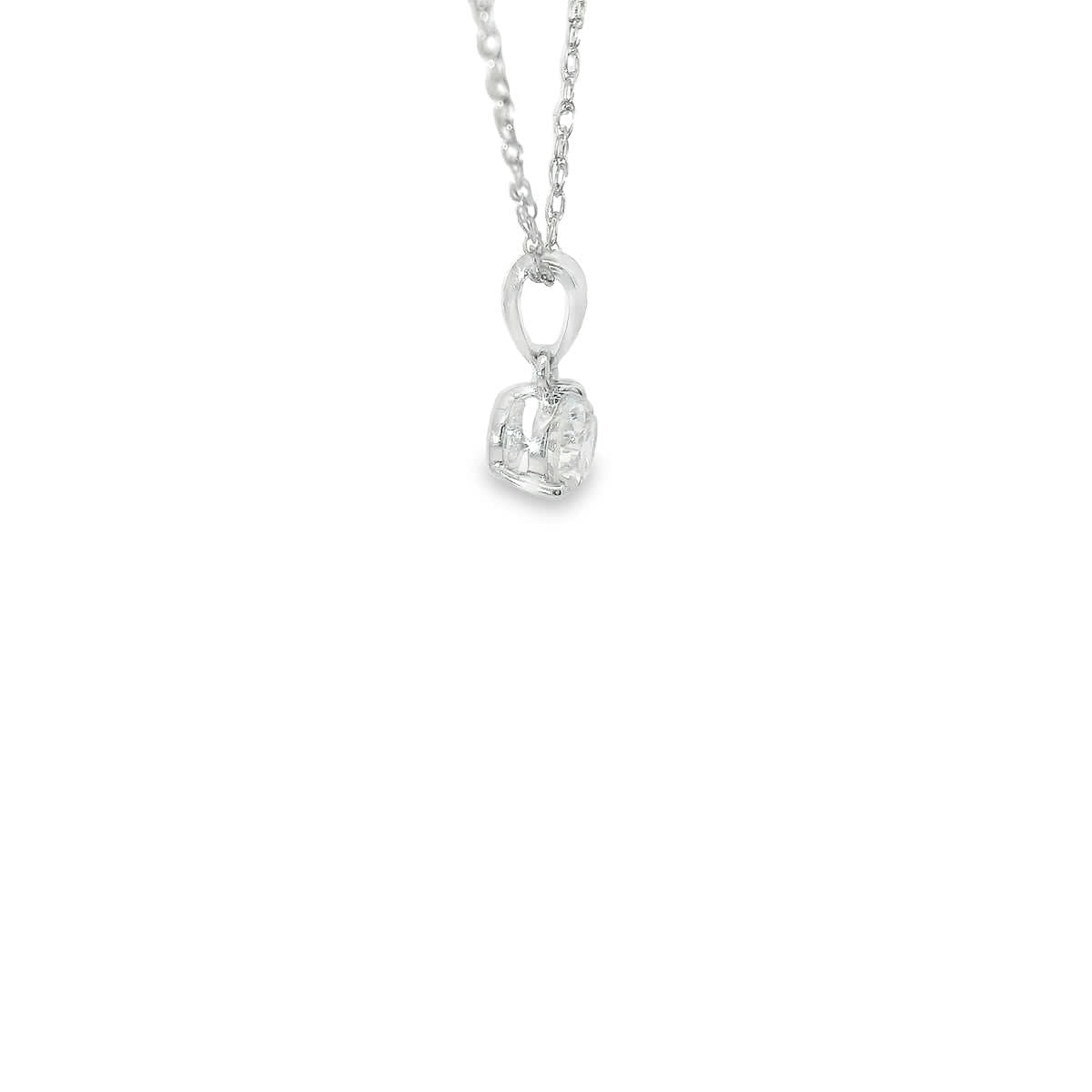 Lab Grown 14k Gold Round-Cut Diamond Pendant 0.25 Carat