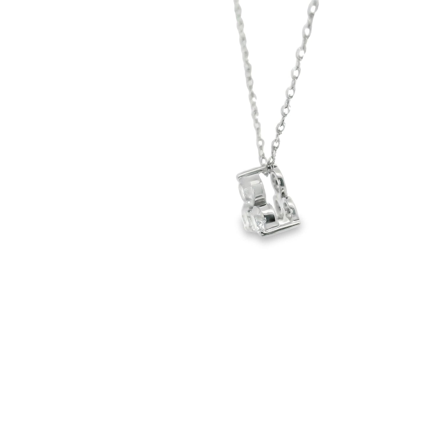 14K Gold - Three Diamonds Triangle Shape Pendant 0.33 Carat