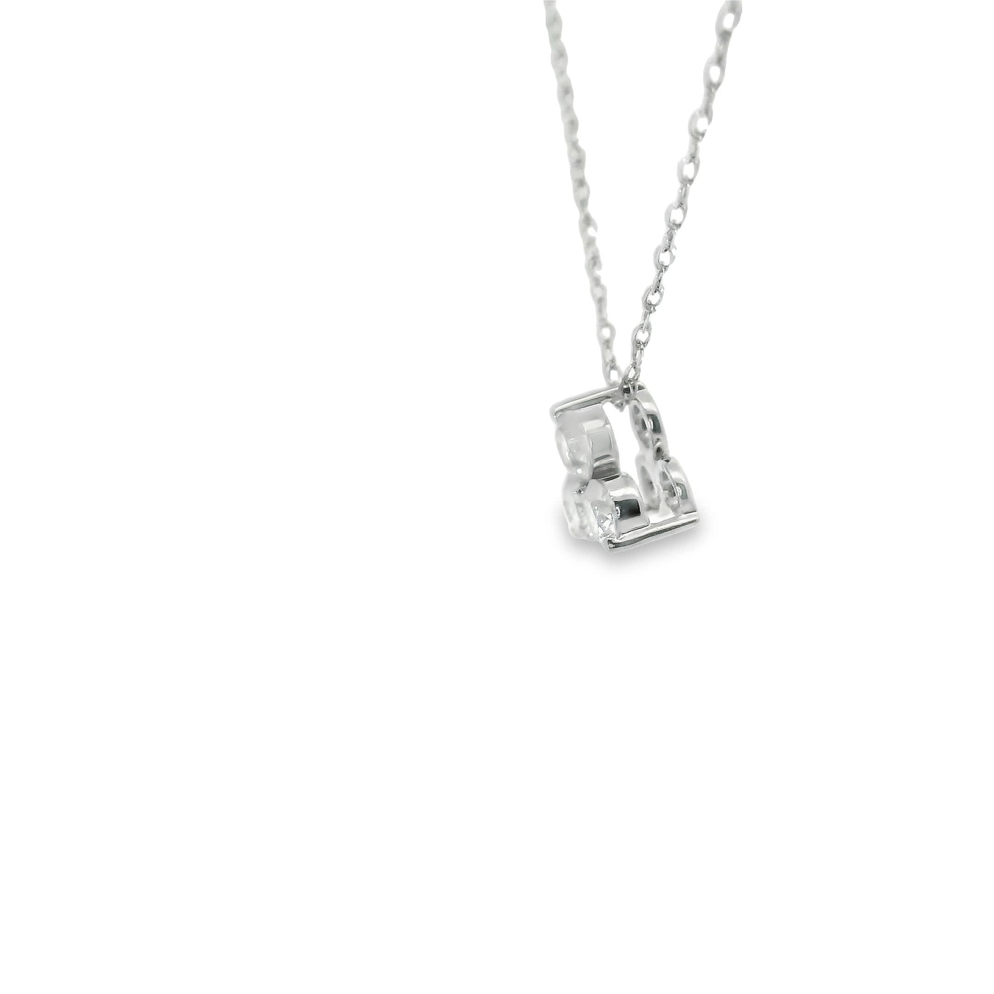 14K Gold - Three Diamonds Triangle Shape Pendant 0.33 Carat