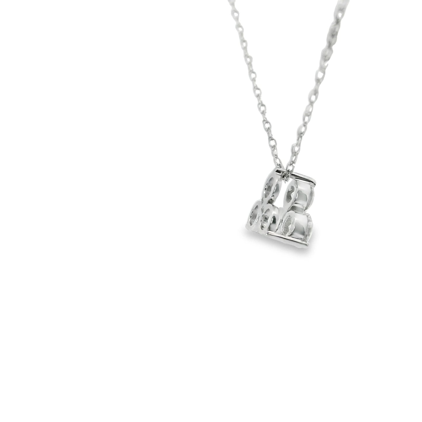 14K Gold - Three Diamonds Triangle Shape Pendant 0.33 Carat