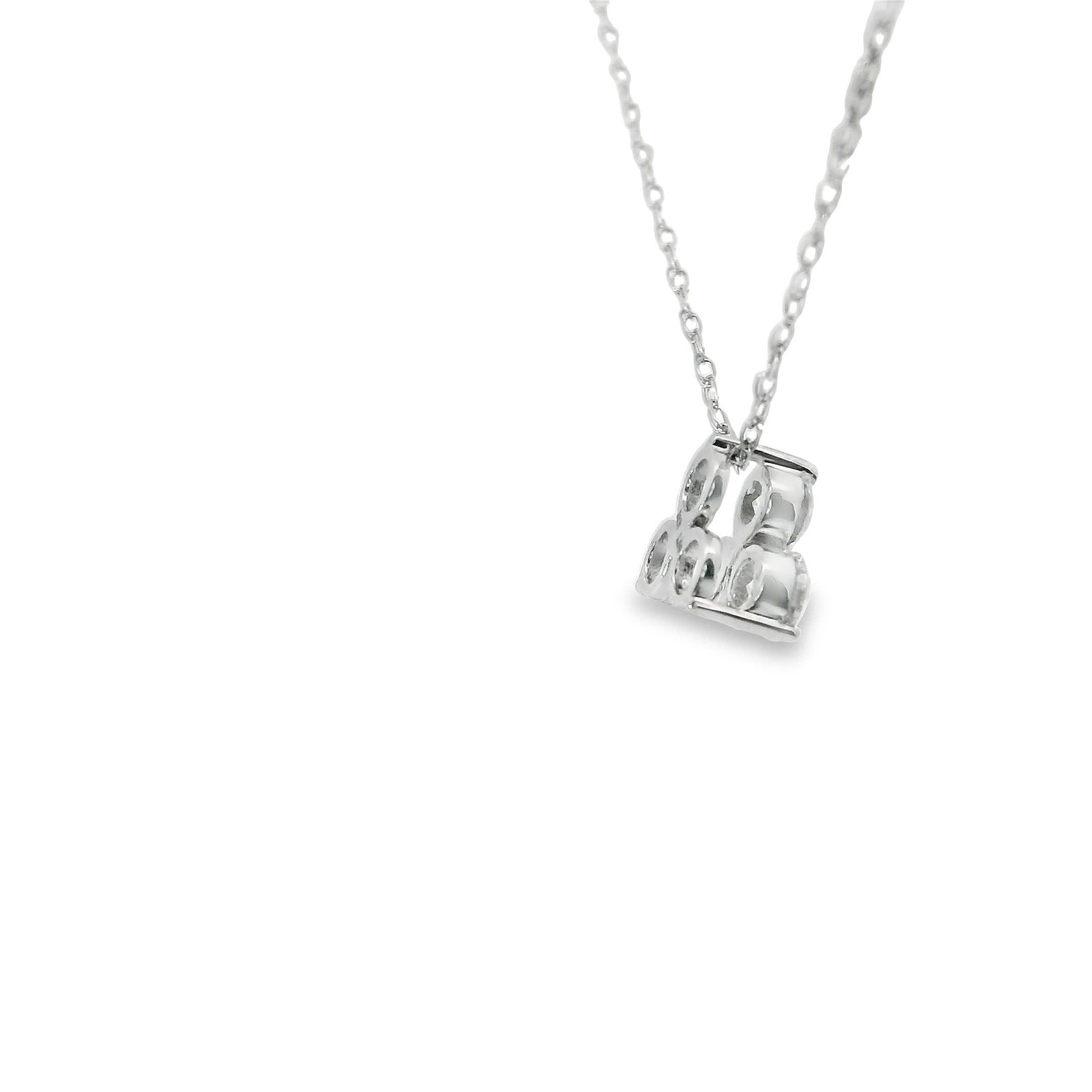 14K Gold - Three Diamonds Triangle Shape Pendant 0.33 Carat