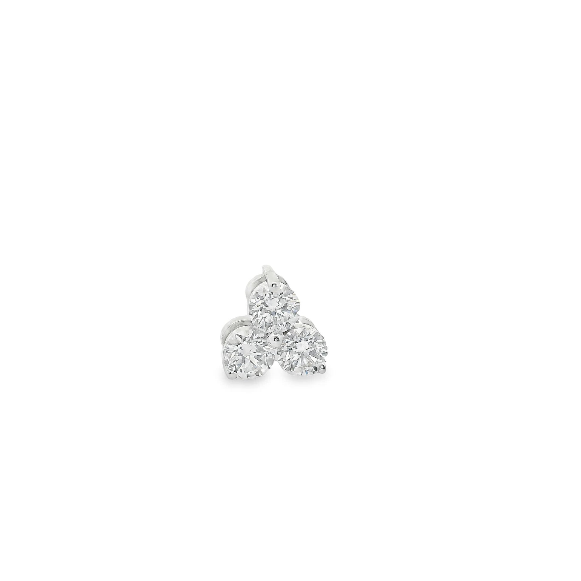14K Gold - Three Diamonds Triangle Shape Pendant 0.33 Carat
