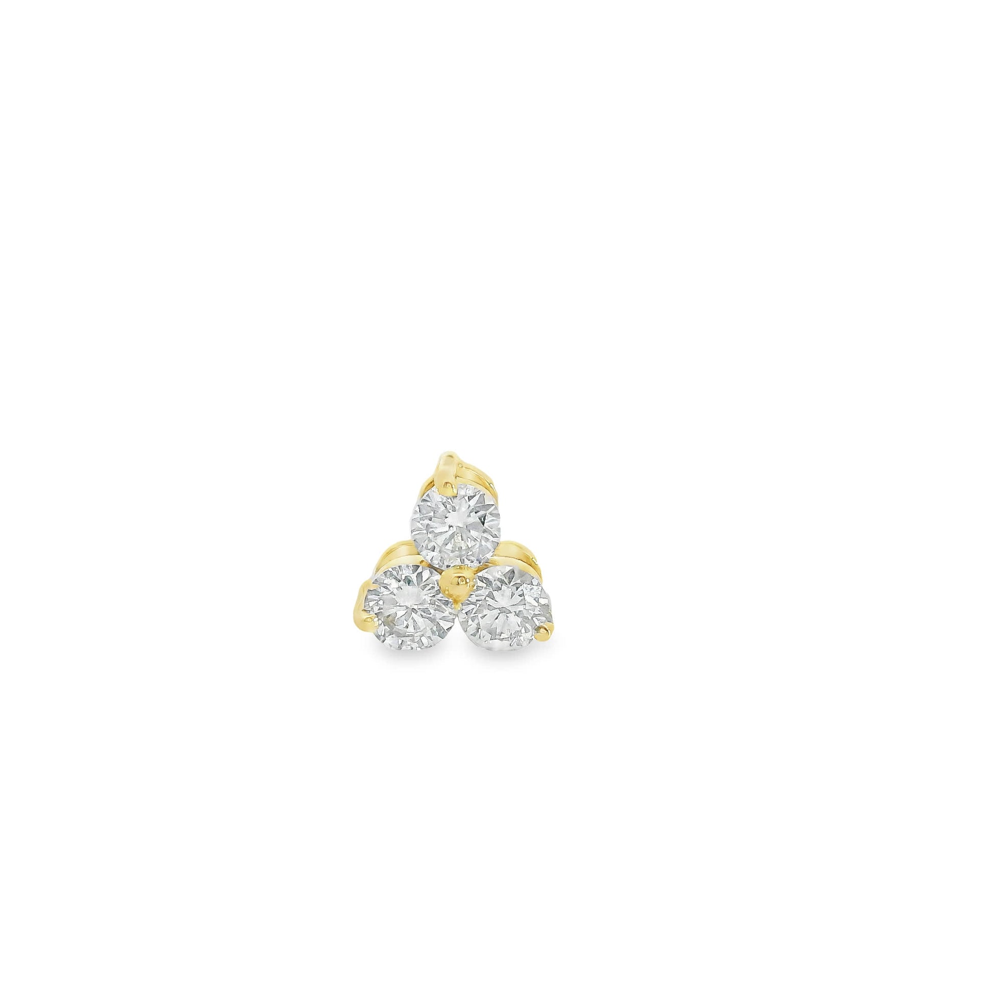 14K Gold - Three Diamonds Triangle Shape Pendant 0.33 Carat