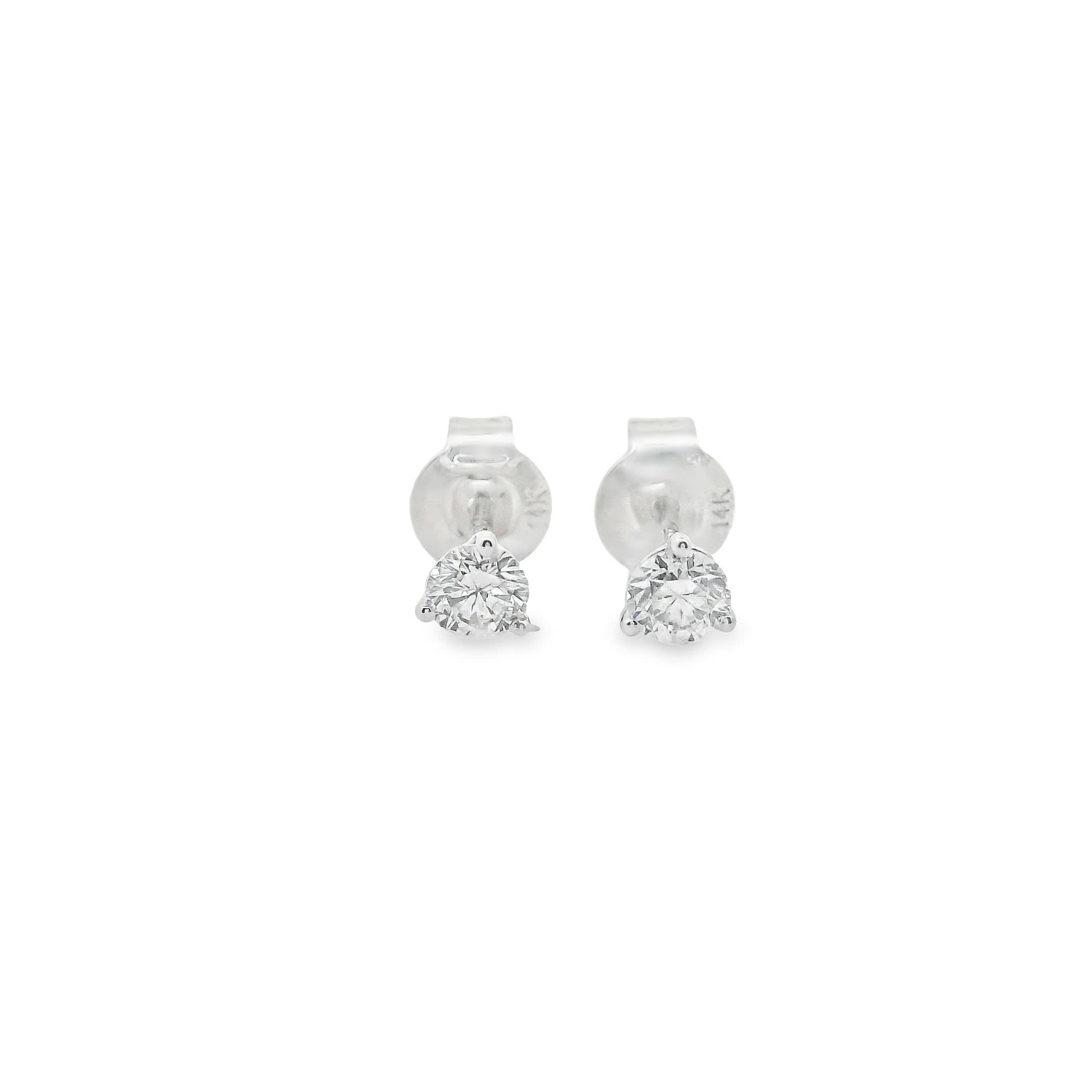 0.33 Carat 14K Gold Round Brilliant Lab Diamond Studs Earrings