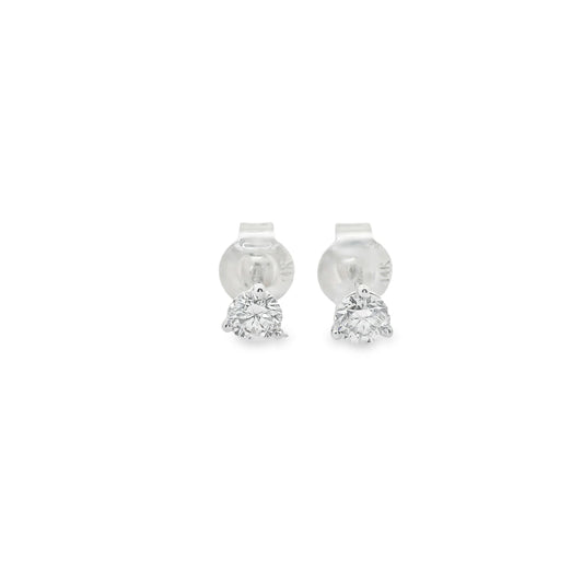 0.33 Carat 14K Gold Round Brilliant Lab Diamond Studs Earrings