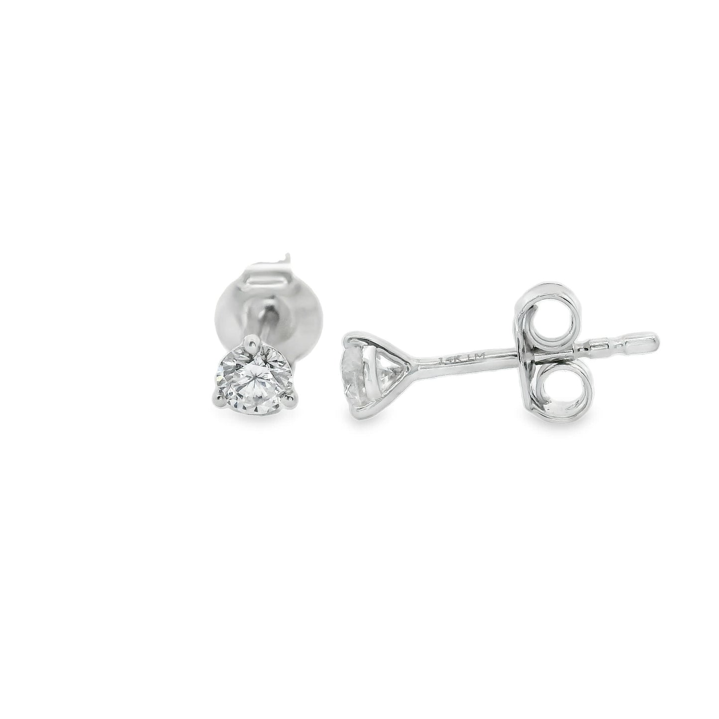 0.33 Carat 14K Gold Round Brilliant Lab Diamond Studs Earrings