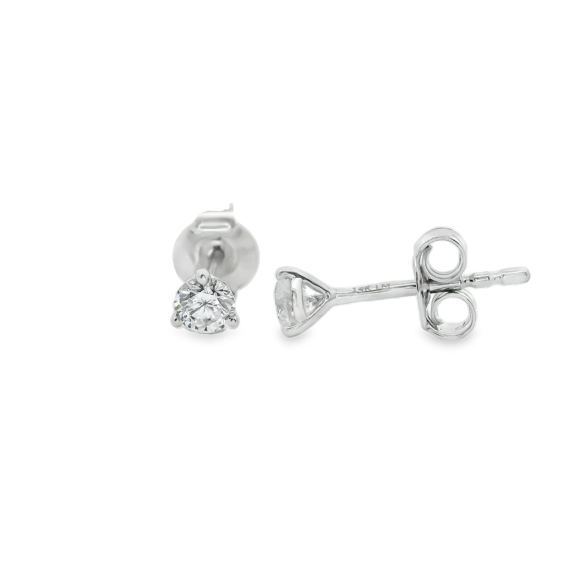 0.33 Carat 14K Gold Round Brilliant Lab Diamond Studs Earrings