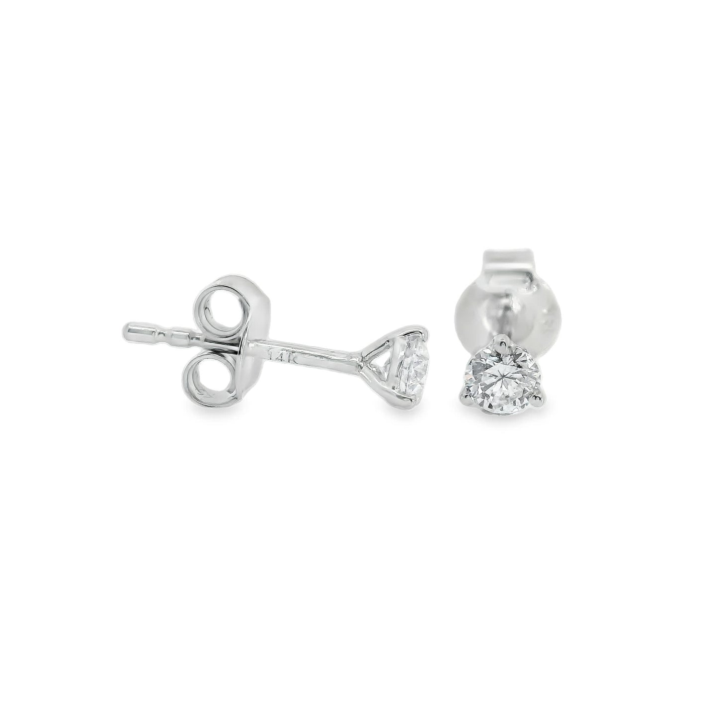 0.33 Carat 14K Gold Round Brilliant Lab Diamond Studs Earrings