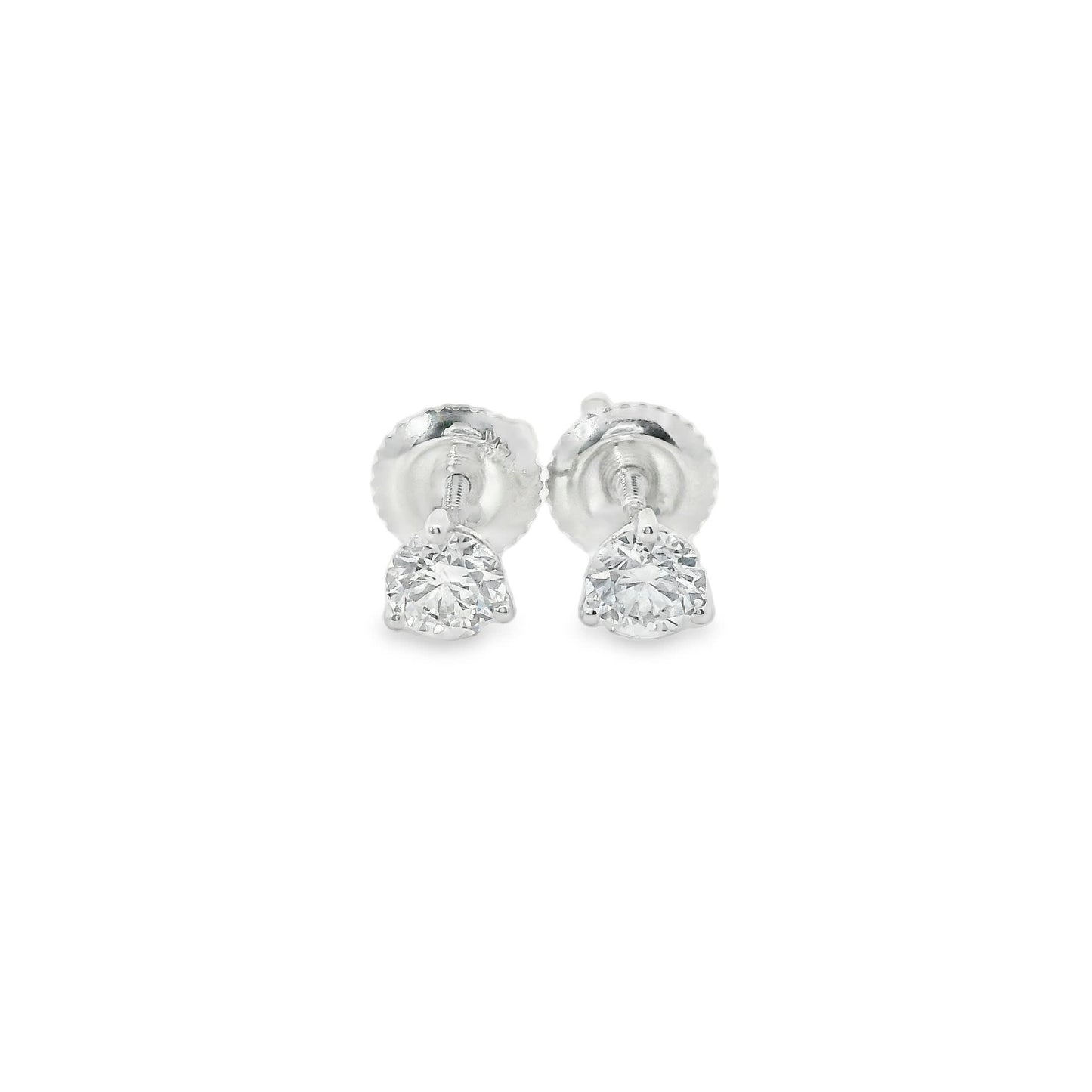 0.50 Carat 14K Gold Round Brilliant Lab Diamond Studs Earrings