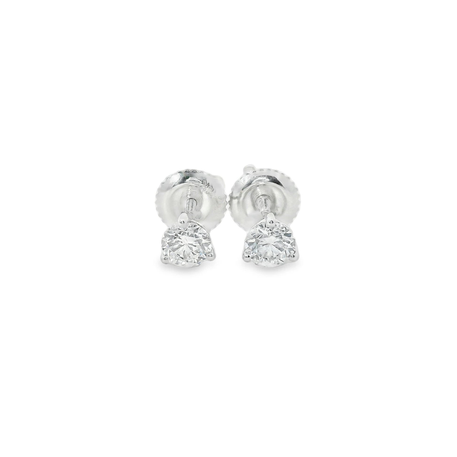 0.50 Carat 14K Gold Round Brilliant Lab Diamond Studs Earrings