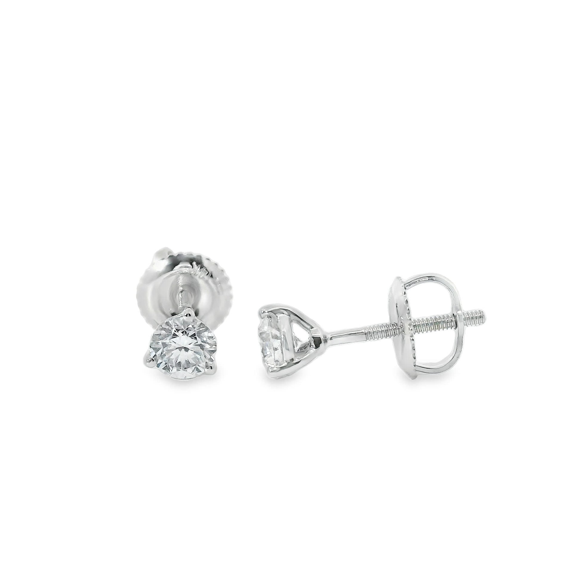 0.50 Carat 14K Gold Round Brilliant Lab Diamond Studs Earrings
