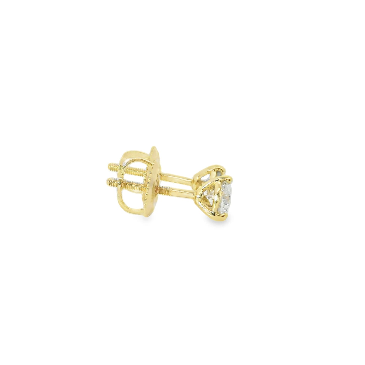 0.50 Carat 14K Gold Round Brilliant Lab Diamond Studs Earrings
