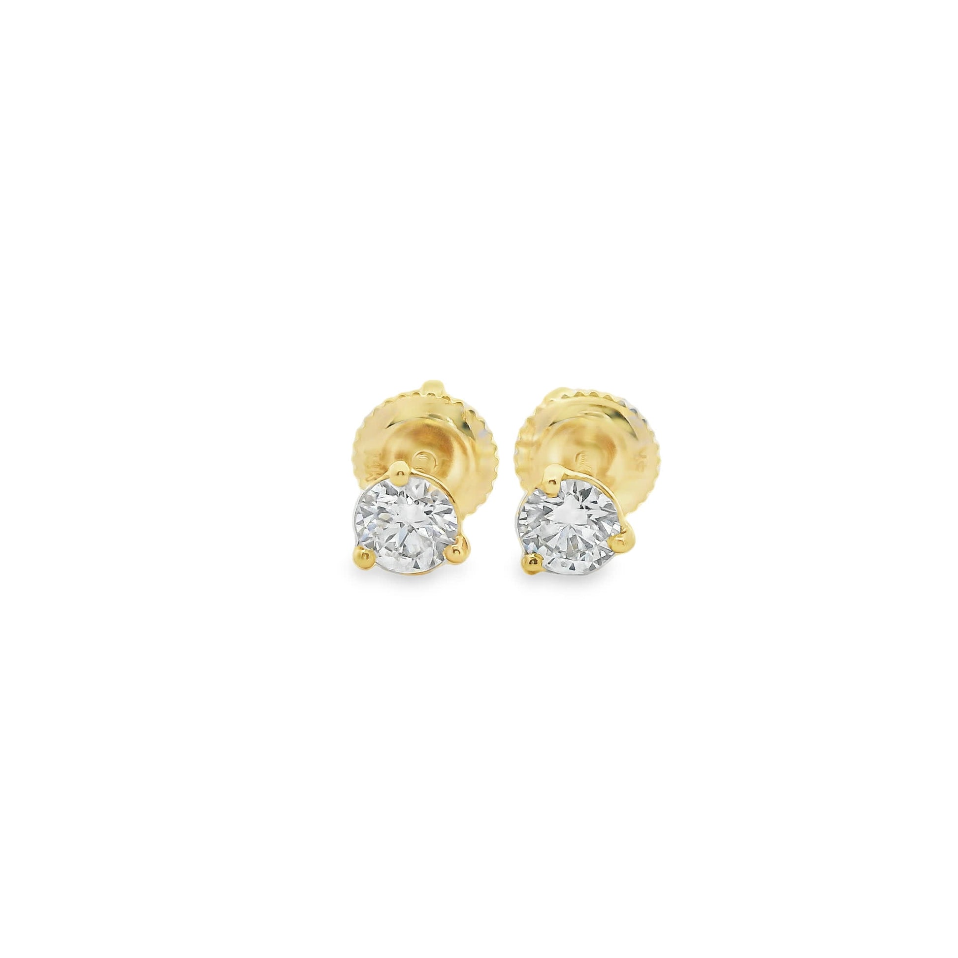 0.50 Carat 14K Gold Round Brilliant Lab Diamond Studs Earrings