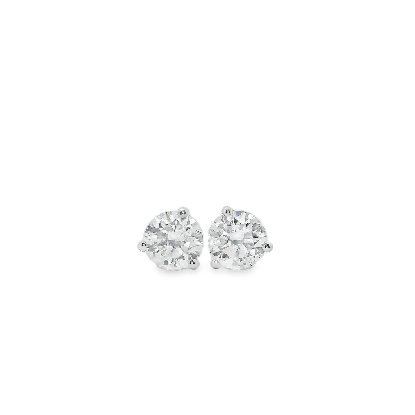 0.75 Carat 14K Gold Round Brilliant Lab Diamond Studs Earrings