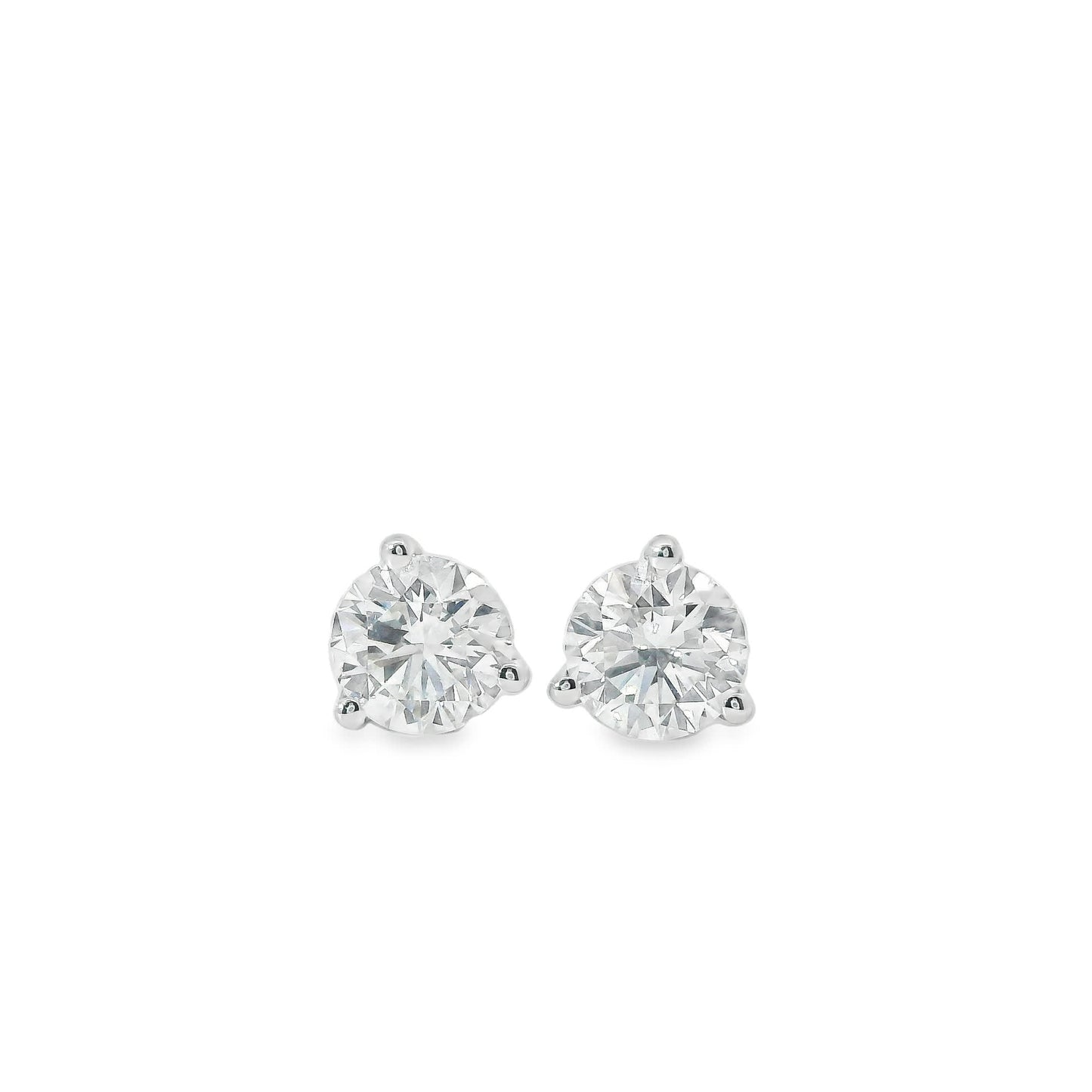 1.00 Carat 14K Gold Round Brilliant Lab Diamond Studs Earrings