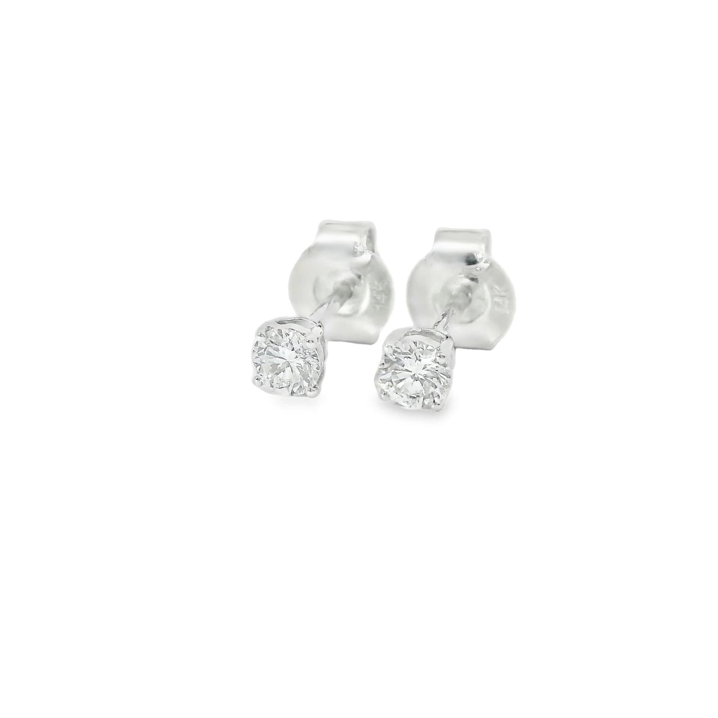 Round Cut Diamond Stud Earring 14K Gold 1/4 Carat