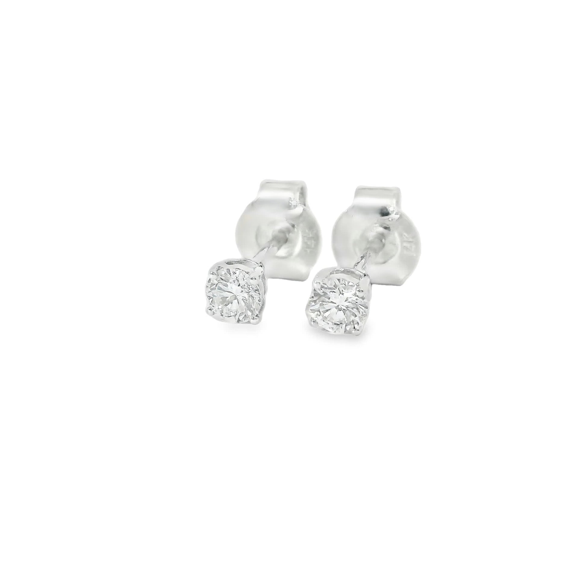 Round Cut Diamond Stud Earring 14K Gold 1/4 Carat