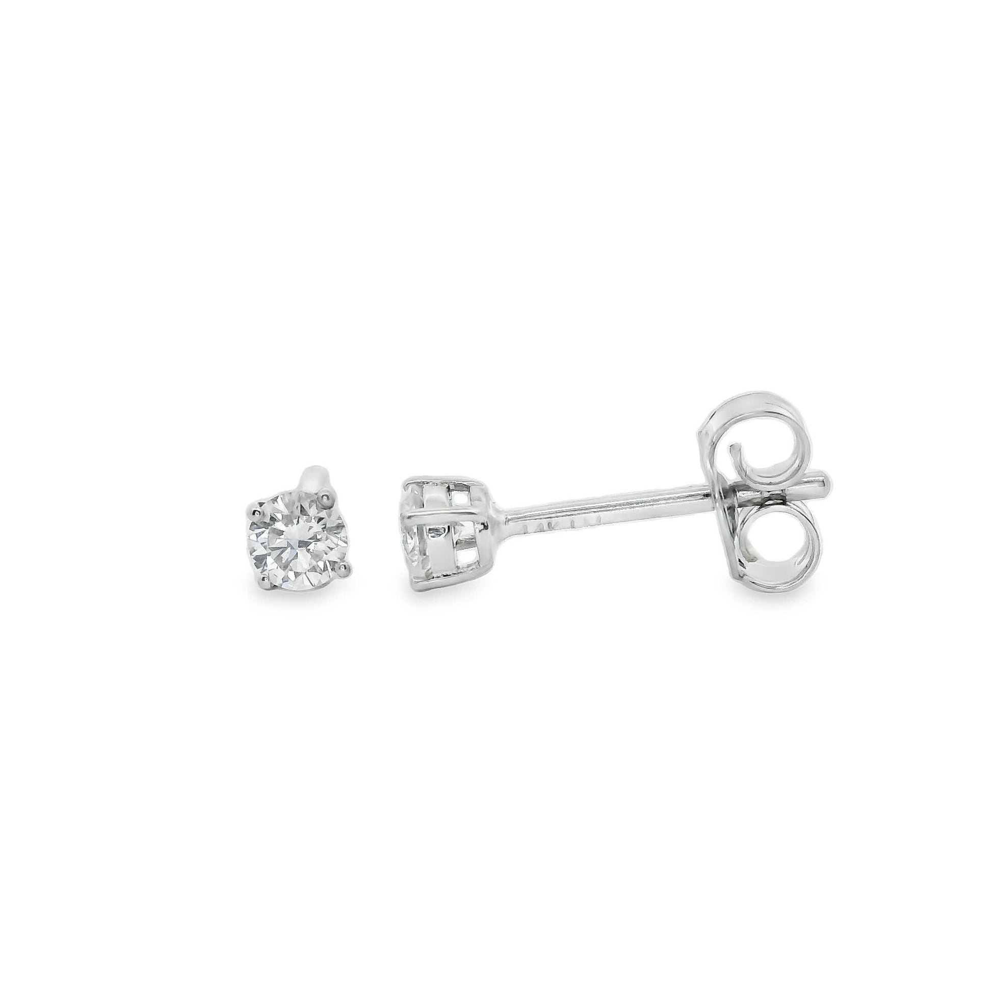 Round Cut Diamond Stud Earring 14K Gold 1/4 Carat