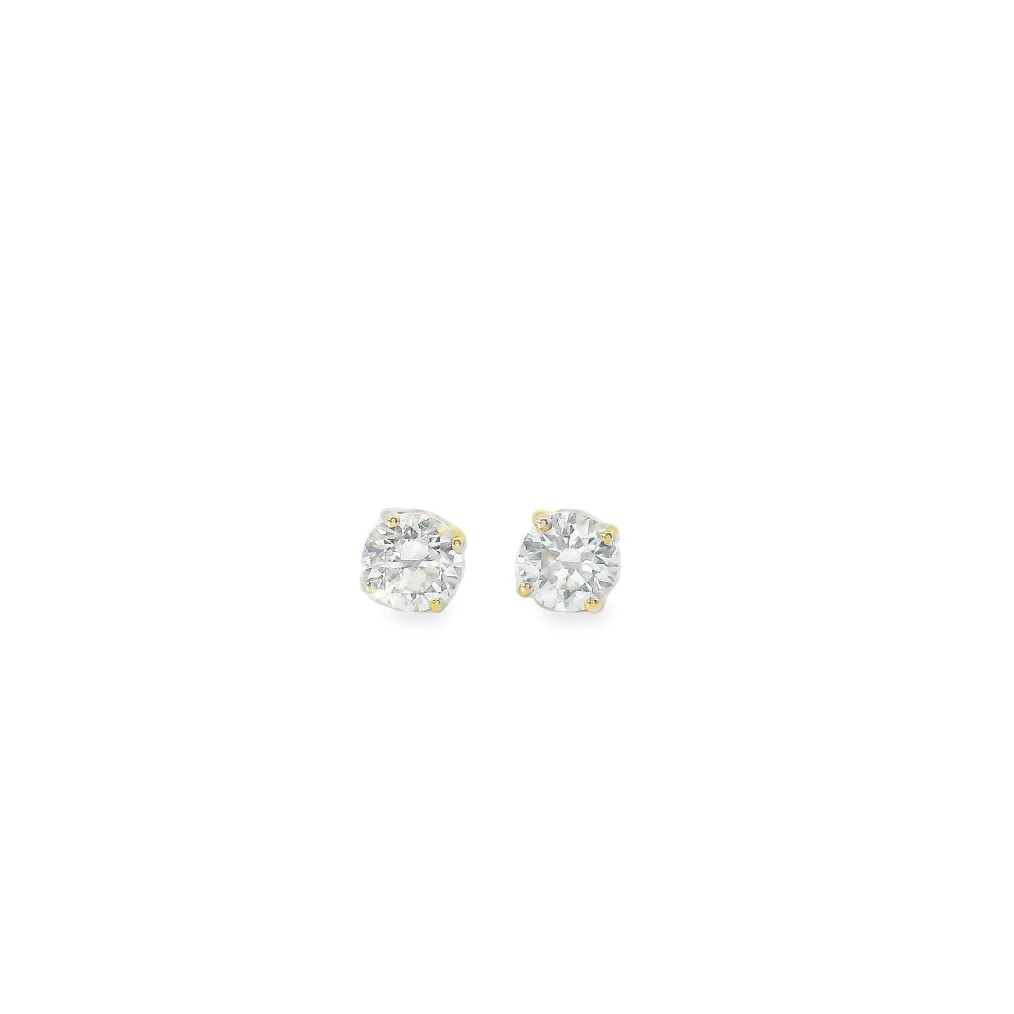 Round Cut Diamond Stud Earring 14K Gold 1/4 Carat