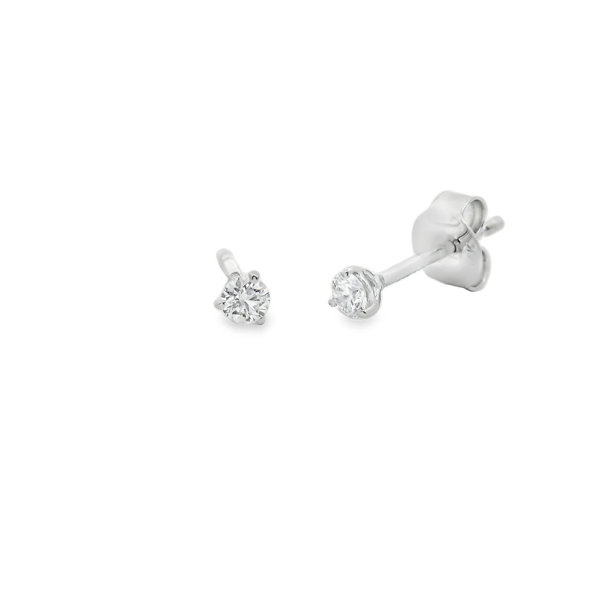 0.16 Carat Diamond Stud Earrings 14K Gold