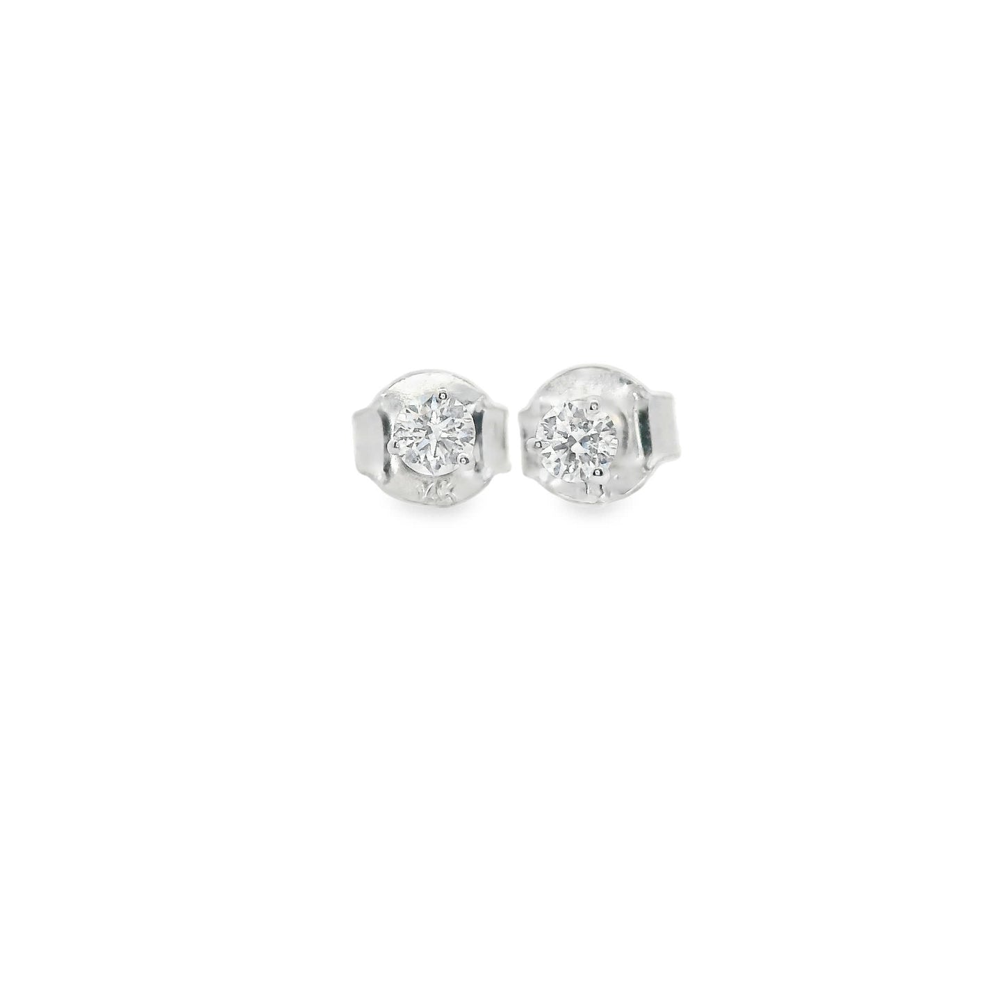 0.16 Carat Diamond Stud Earrings 14K Gold