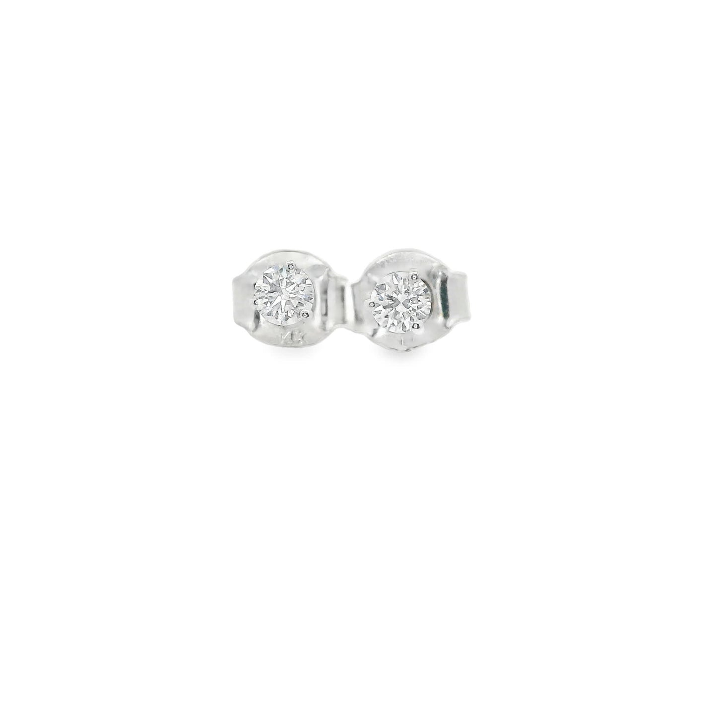 0.16 Carat Diamond Stud Earrings 14K Gold